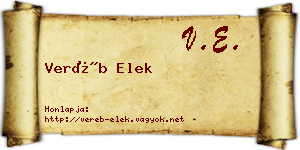 Veréb Elek névjegykártya